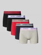 Jack & Jones Trunks mit Label-Bund Modell 'JADON' im 5er-Pack in Rot, ...