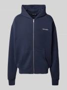 Pegador Oversized Sweatjacke mit Logo-Stitching und Kapuze in Marine, ...