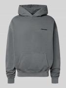 Pegador Oversized Hoodie mit Logo-Stitching und Känguru-Tasche in Anth...