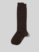 Falke Socken mit Label-Stitching in Dunkelbraun, Größe 35/36