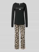 LOUIS & LOUISA Pyjama mit Statement-Stitching Modell 'Schmusekatze' in...
