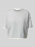 OPUS Strickshirt mit Viskose-Anteil und Rundhalsausschnitt in Hellgrau...