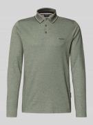HECHTER PARIS Longsleeve mit Polokragen und kurzer Knopfleiste in Grue...