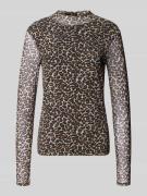 Only Langarmshirt mit Stehkragen Modell 'ERICA' in Sand, Größe S