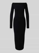 ARMANI EXCHANGE Strickkleid aus Viskose-Mix mit Carmen-Ausschnitt in B...