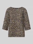 Zero Blusenshirt aus Viskose mit Rundhalsausschnitt und 3/4-Arm in Bla...