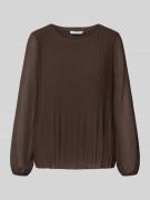 ZABAIONE Langarmbluse mit Plisseefalten und Rundhalsausschnitt in Mitt...