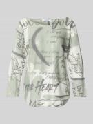 ZABAIONE Longsleeve mit 3/4- Arm und Statement-Print in Khaki, Größe L...