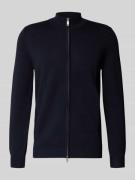 Christian Berg Men Wolljacke mit Stehkragen in Marine, Größe XL