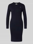 Gant Knielanges Kleid mit Zopfmuster in Marine, Größe L