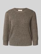 FREE/QUENT Strickpullover mit Strukturmuster Modell 'HARA' in Taupe, G...