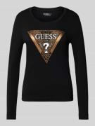 Guess Longsleeve mit Label-Print in Black, Größe L