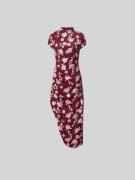 ROTATE Maxikleid mit floralem Allover-Stitching in Rot, Größe 38