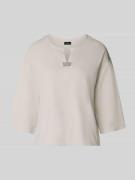 monari Sweatshirt mit Strasssteinbesatz in Beige, Größe 34