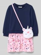 Happy Girls Sweatkleid mit Umhängetasche in Marine, Größe 134