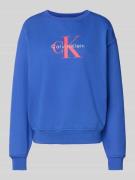 Calvin Klein Jeans Sweatshirt mit Label-Print in Royal, Größe M