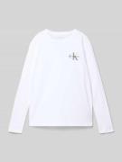 Calvin Klein Jeans Longsleeve mit Logo-Print in Weiss, Größe 140