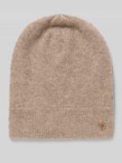 Fraas Kaschmirmütze mit Label-Applikation in Beige, Größe 1