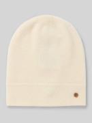 Fraas Kaschmirmütze mit Label-Applikation in Offwhite, Größe 1