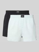 BOSS Boxershorts aus reiner Baumwolle im 2er-Pack in Hellblau, Größe L