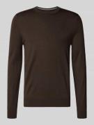 Christian Berg Men Regular Fit Longsleeve aus Merino-Mix in Dunkelbrau...