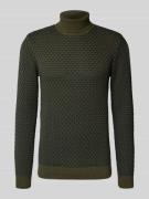 Blend Strickpullover mit Rollkragen in Oliv, Größe 3XL