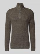 Blend Slim Fit Strickpullover mit Reißverschluss Modell 'Darik' in Ant...