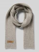 JOOP! Schal mit Label-Patch in Hellgrau Melange, Größe 1