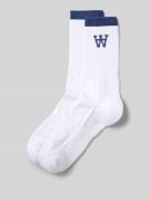 Wood Wood Socken mit elastischem Rippenbündchen und Logo in Blau, Größ...
