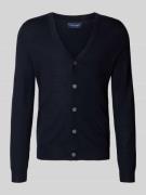 Christian Berg Men Strickjacke mit V-Ausschnitt in Marine, Größe M