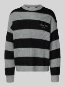 REVIEW Strickpullover mit Label-Stitching in Black, Größe M