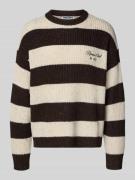 REVIEW Strickpullover mit Label-Stitching in Ecru, Größe S