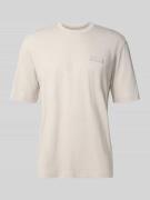 ARMANI EXCHANGE T-Shirt mit Label-Patch in Offwhite, Größe XXL