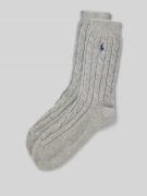 Polo Ralph Lauren Socken mit Label-Stitching in Hellgrau, Größe 1