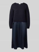 ROBE LÉGÈRE Midikleid im Double-Layer-Look in Marine, Größe 44