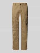 PME Legend Slim Fit Cargo-Hose mit Logo-Stitching in Sand, Größe 31/30