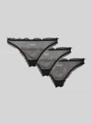 HUGO String mit Label Stitching im 3er-Pack Modell 'MESH' in Black, Gr...