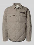 Replay Hemdjacke mit Kentkragen in Silber, Größe XL