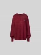 ROTATE Oversized Wollpullover mit Mohair-Anteil in Bordeaux, Größe L