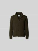 Closed Strickjacke aus Wolle mit Schalkragen in Khaki, Größe L