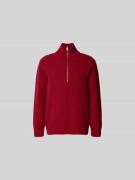 Closed Regular Fit Troyer aus reiner Wolle in Bordeaux, Größe M