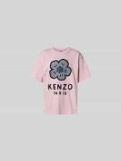 Kenzo Regular Fit T-Shirt mit Logo-Stitching in Hellrosa, Größe L