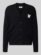 Wood Wood Strickjacke aus Lammwolle mit V-Ausschnitt Modell 'Tay' in B...