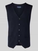 Christian Berg Men Wollweste mit V-Ausschnitt in Marine, Größe S
