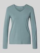 Schiesser Longsleeve mit V-Ausschnitt in Mint, Größe 36