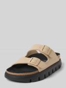 Birkenstock Slides mit Logo-Prägung Modell 'Arizona' in Sand, Größe 36