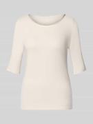 Marc Cain T-Shirt mit Rundhalsausschnitt in Taupe, Größe 34