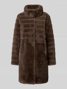 PETITE M. Wendejacke aus Webpelz mit Stehkragen in Taupe, Größe 40