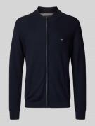 Fynch-Hatton Strickjacke mit Logo-Stitching in Marine, Größe L
