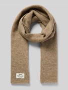 MADS NØRGAARD Schal mit Label-Detail in Taupe Melange, Größe 1